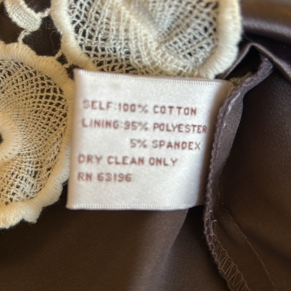 Suzi Chin for Maggie Boutique cream lace over brown long dress size 2P - Picture 11 of 11